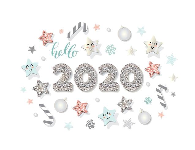 2020 New year template vector