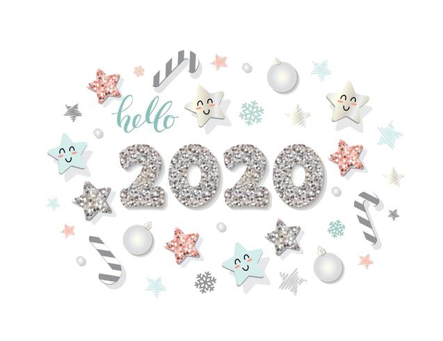 Plantilla de año nuevo 2020 vector