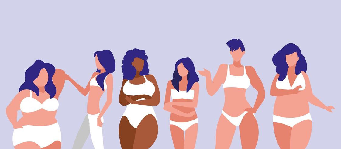 women of different sizes  vector