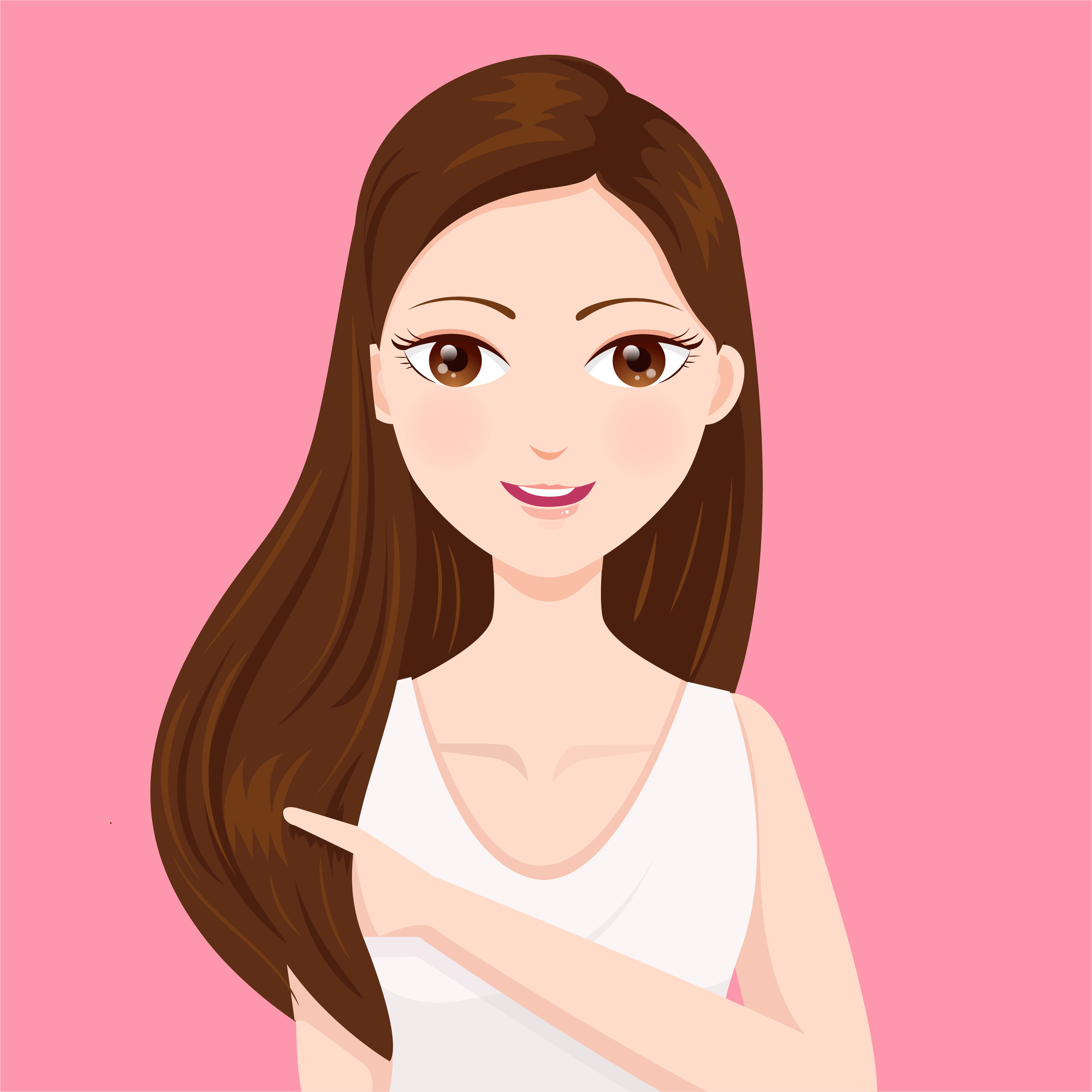Woman with beautiful straight hair 667042 Vector Art at Vecteezy