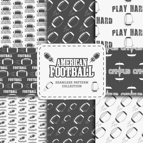 College american football team seamless pattern collection in retro style vector