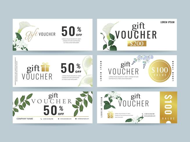 Gift voucher Coupon template collection vector
