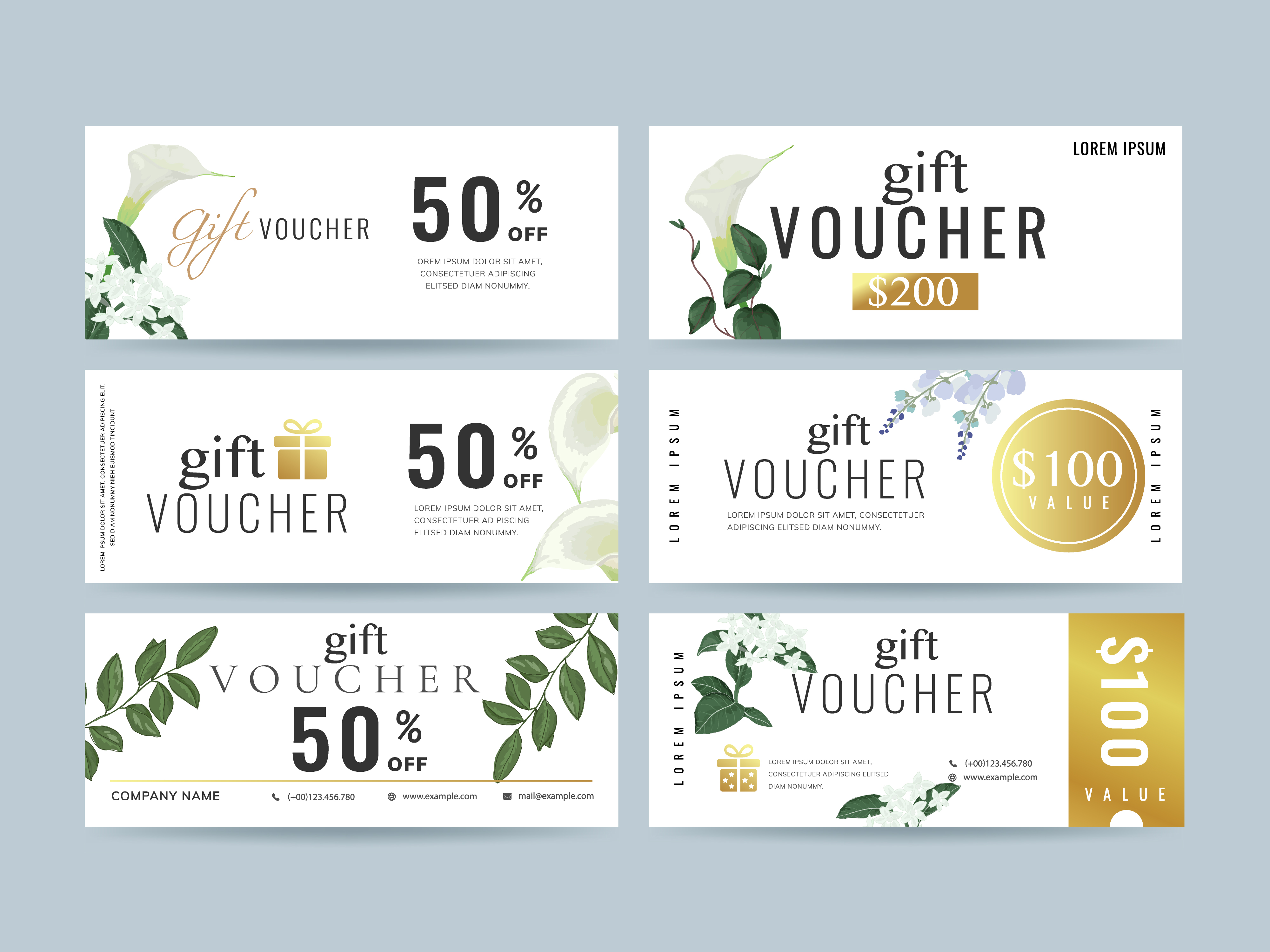 Gift Voucher Coupon Template Collection 667087 Vector Art At Vecteezy