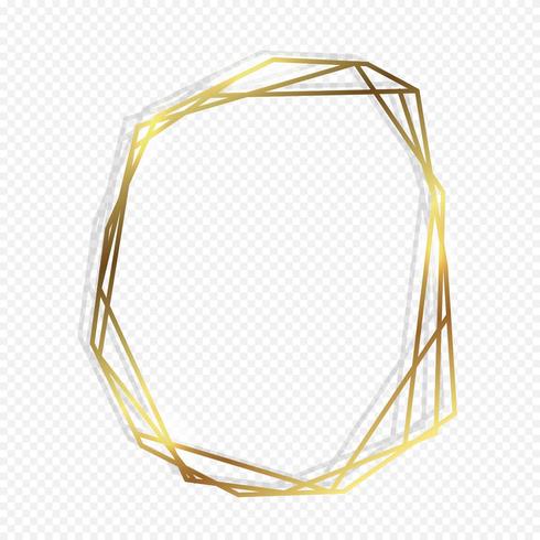 Gold geometric frame vector