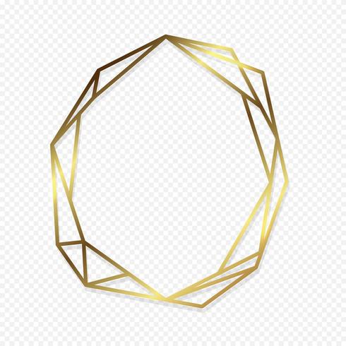 Gold geometric frame vector