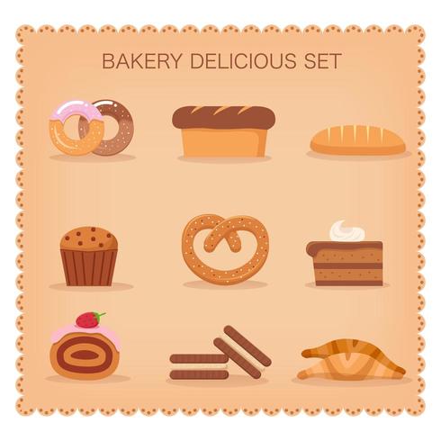 Cute Bakery Set vector