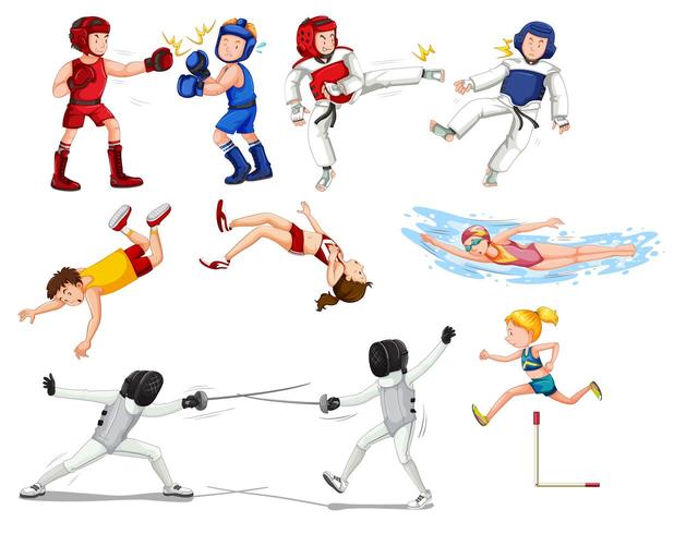 Set of athletes vector