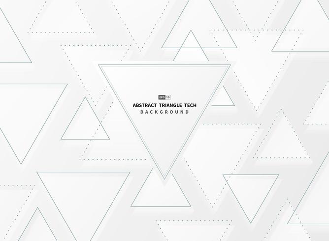 Abstract gradient white and gray triangle techno background vector