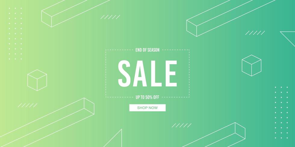 Gradient Minimalist Green Sale Banner vector