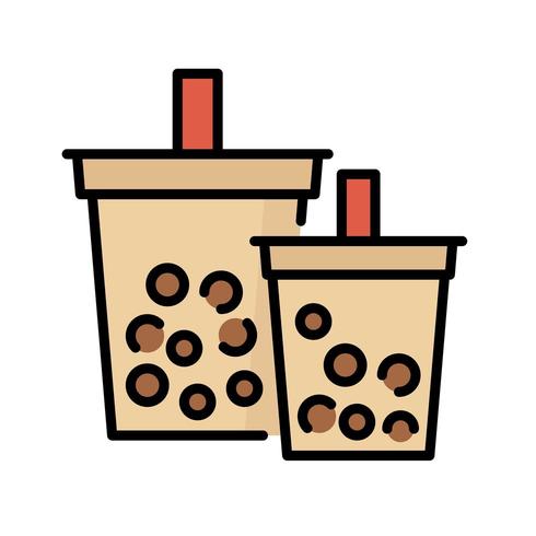 Large and Small Bubble Tea Set vector