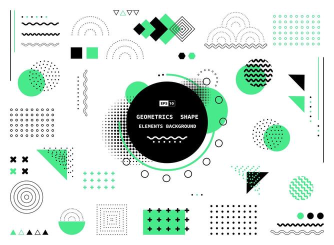 Abstract green and black geometric shapes Background vector