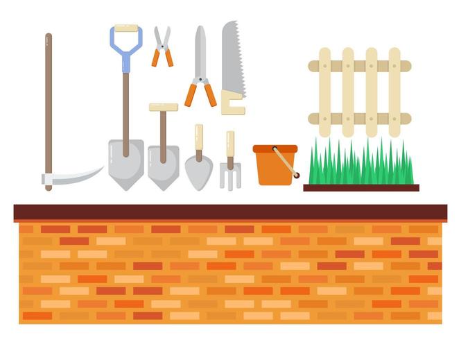 Set of Garden equipment vector