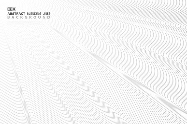 Abstract black blend line on white background vector