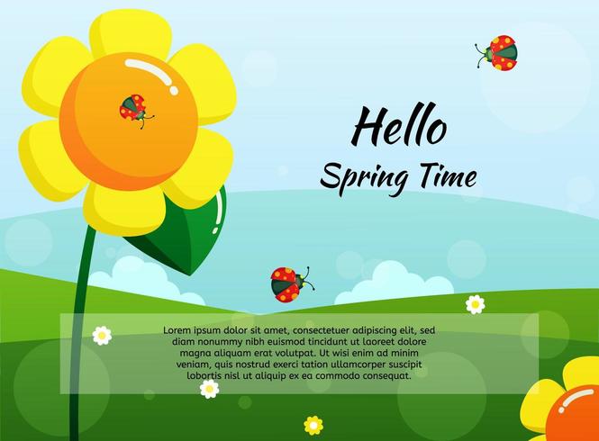 Hello Spring Background  vector
