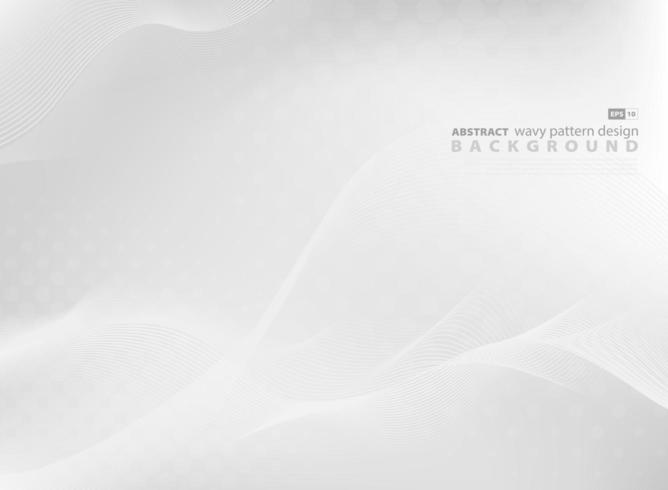 Abstract gray wavy pattern design background  vector