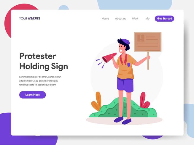 Protester Holding Sign Illustration Concept vector