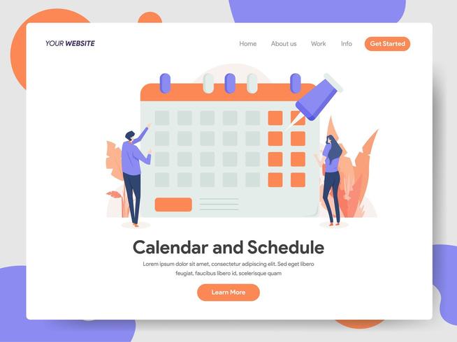 Concepto de ilustración de calendario y horario vector