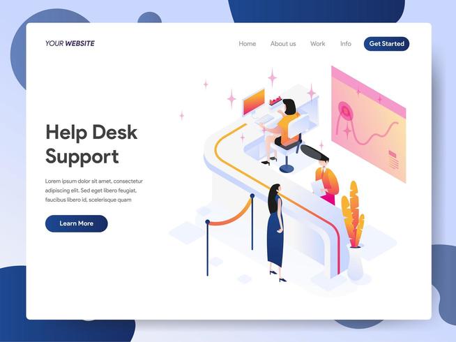 Help Desk Support Isometric Illustration Concept vector