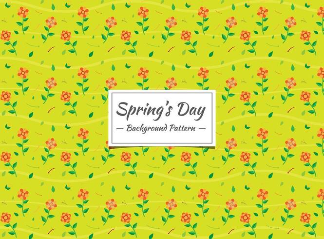 Spring pattern with red flowers vector