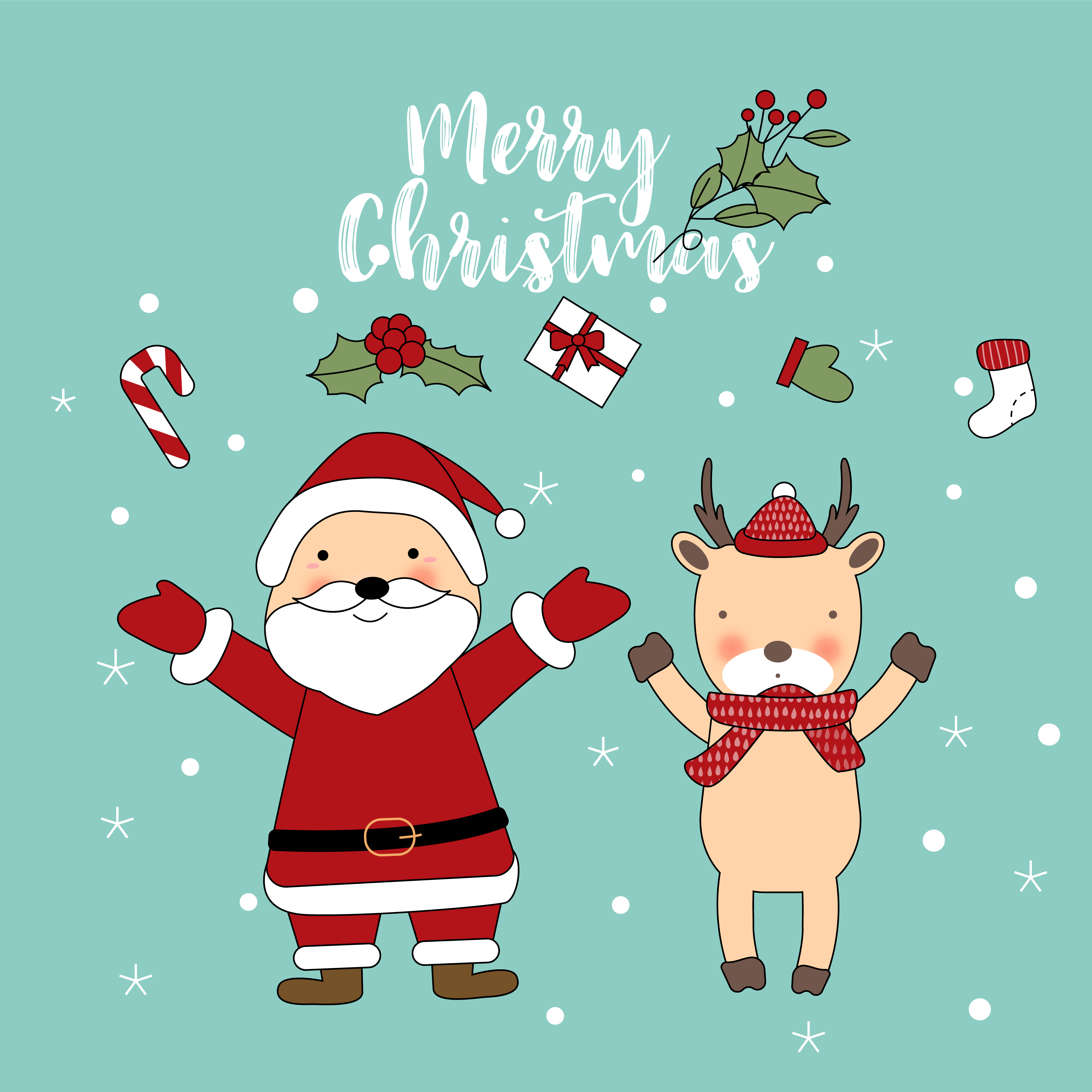 Download Merry Christmas Cute Greeting Card for free.
