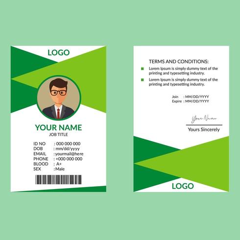 Green ID Card vector