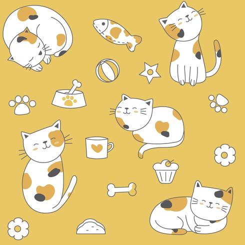 Cute Multicolored Cat Seamless Pattern Vector Art At Vecteezy Cute Multicolored Cat Seamless Pattern Vector Art At Vecteezy