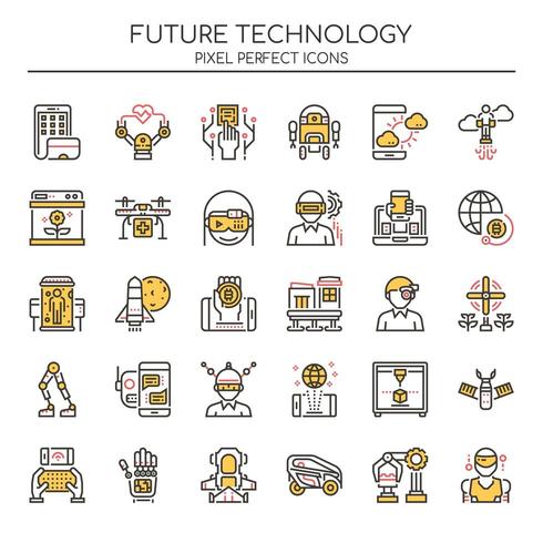 Set of Duotone Color Future Technology Icons vector