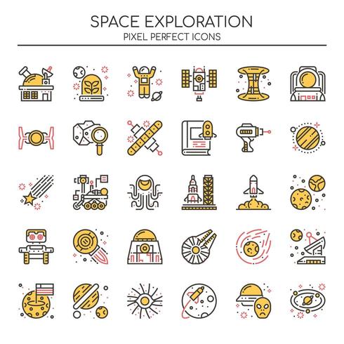 Set of Duotone Color Space Exploration Icons vector