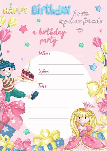 Birthday party invitation template vector
