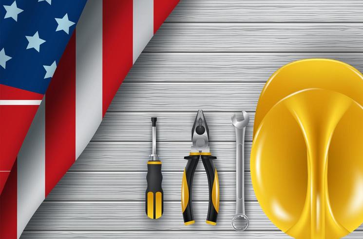 Happy Labor Day tools vector