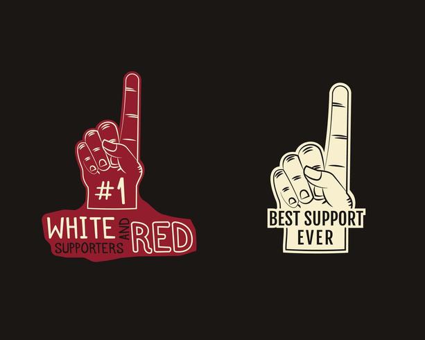 Foam finger supporters american football element - fan finger vector