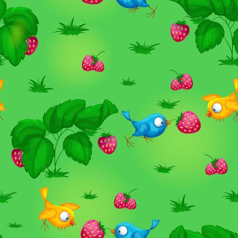Seamless pattern with yellow and blue birds vector