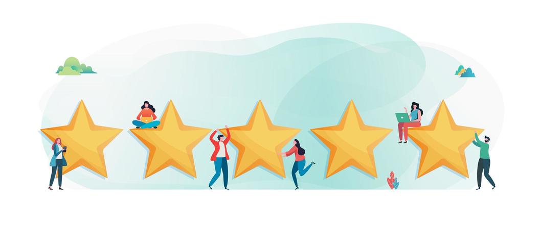 Customers giving five star rating vector