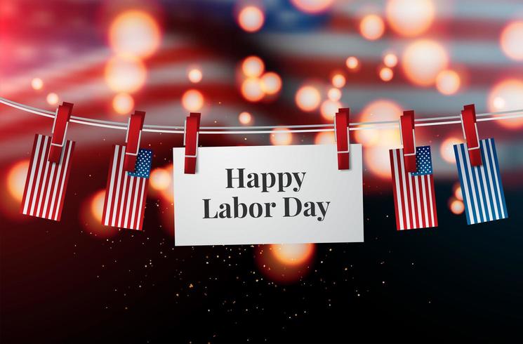 Happy Labor Day flag vector