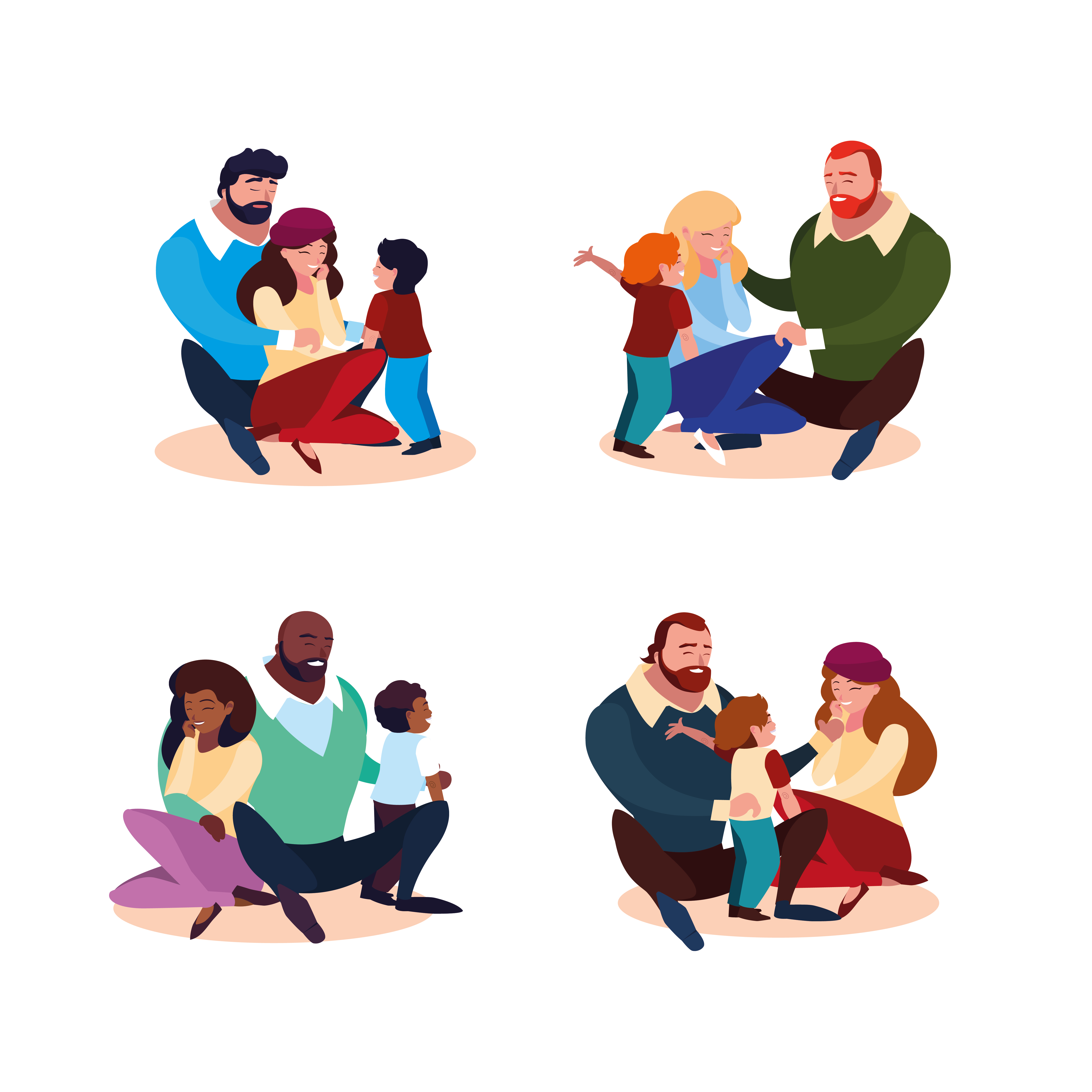 Group Of Parents With Children Family Download Free Vectors Clipart Graphics Vector Art
