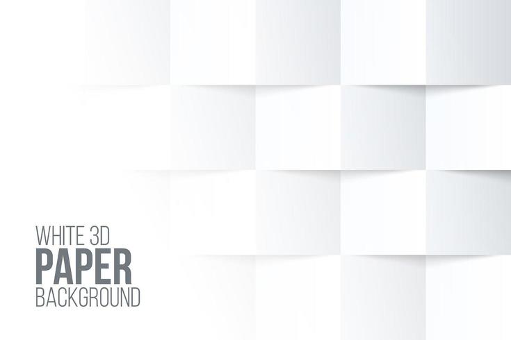 White three dimensional folded paper background vector