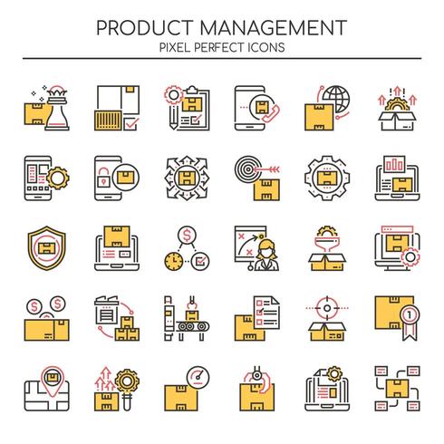 Set of Duotone Thin Line Product Management Icons vector