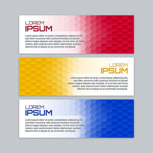 Colorful hexagonal banner set vector