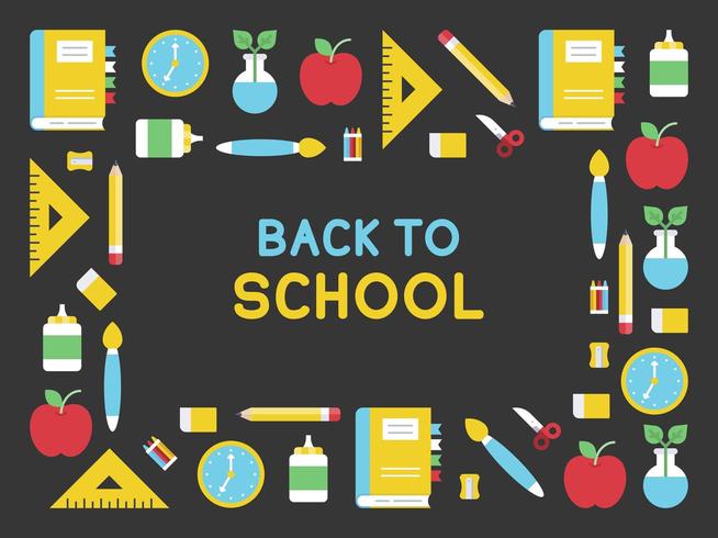 School Supplies Modern Back to School Poster Template vector