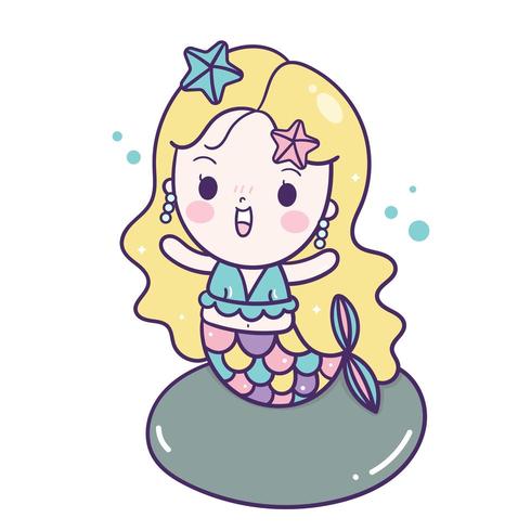 Kawaii Style Mermaid  vector