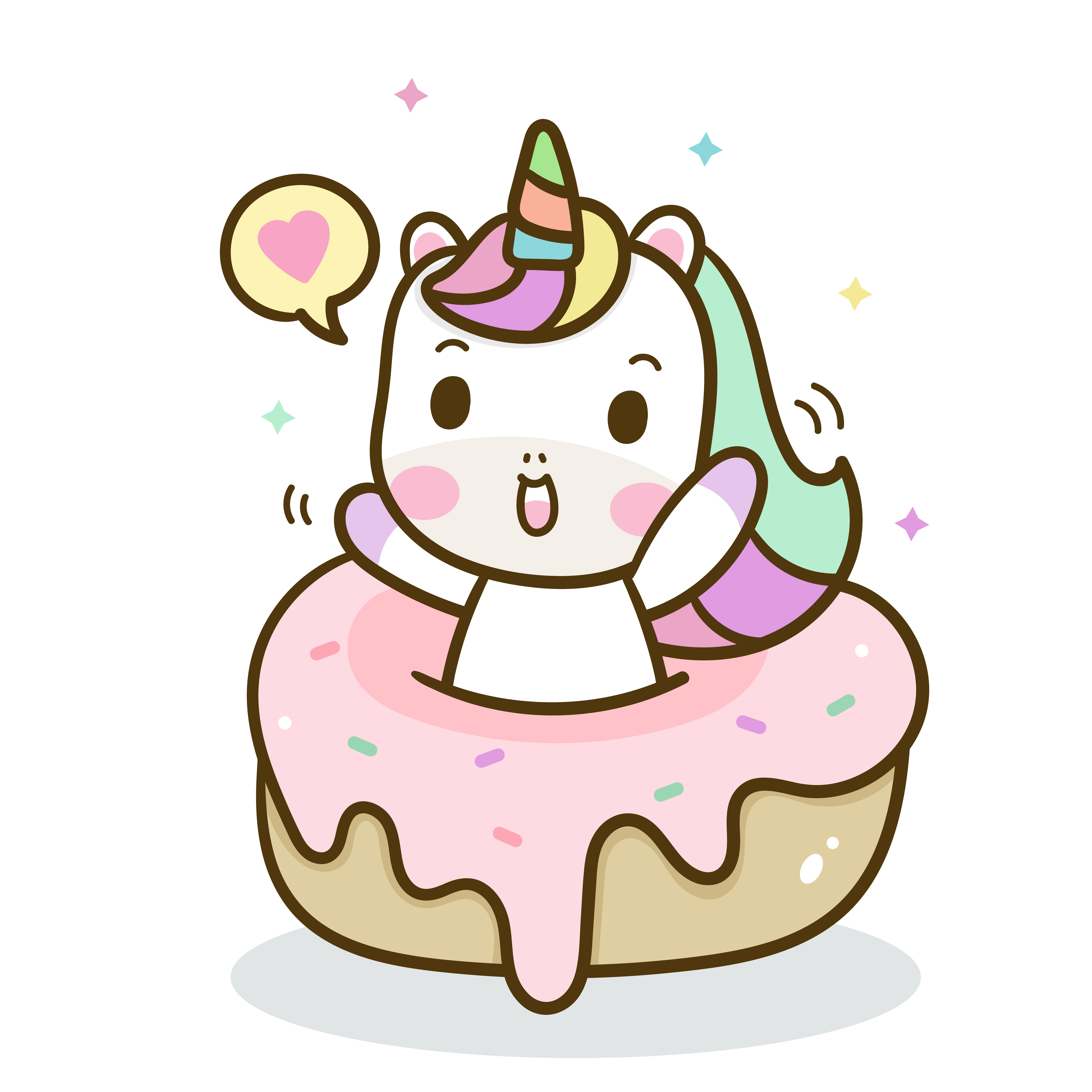 Hand drawn unicorn with sweet cake - Download Free Vectors ...