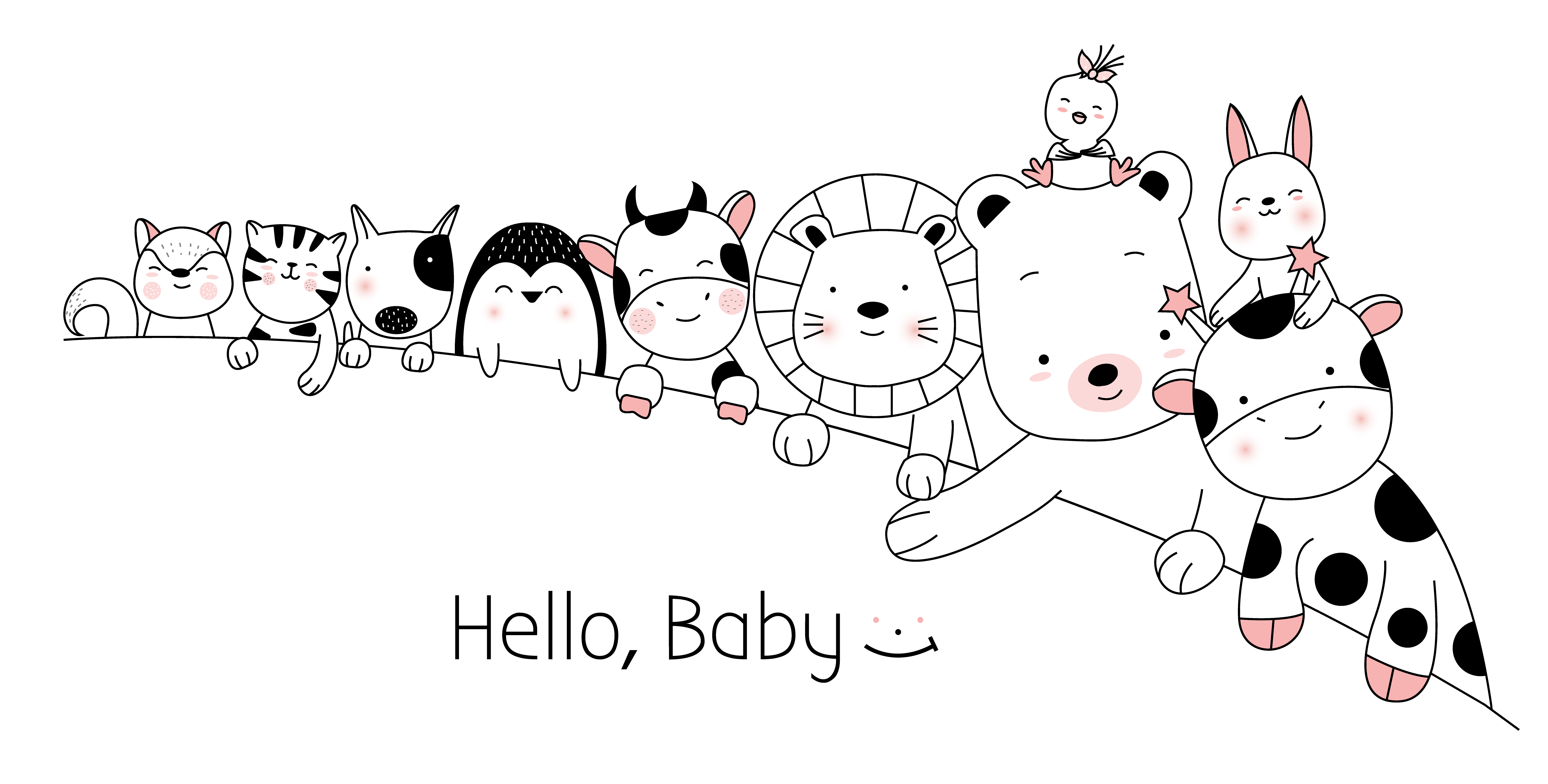 Cute baby animals decor 668191 Vector Art at Vecteezy