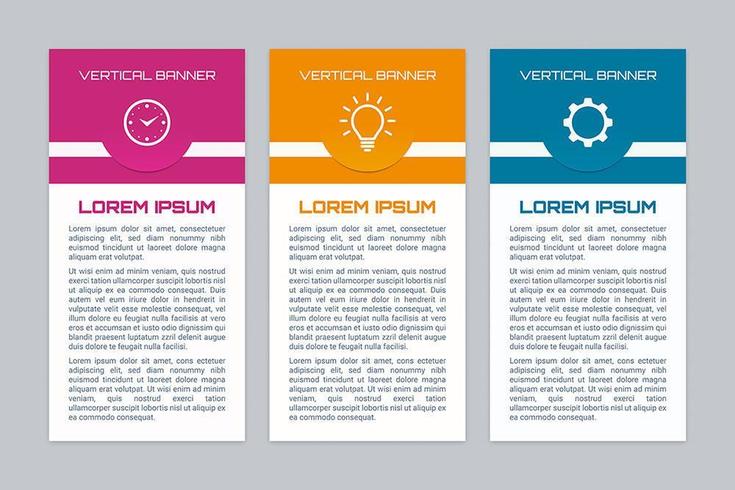 Colorful vertical infographic banner set vector