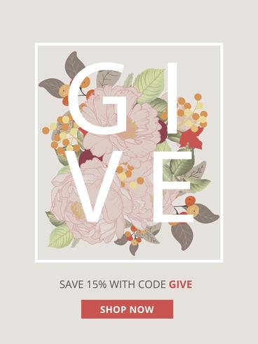 Autumn sale vector banner background with fall leaves elements, autumn typography and discount text in minimal background.