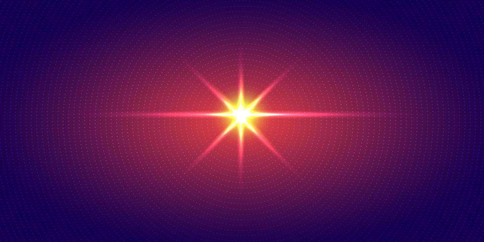 Explosion of red light radial dots pattern halftone on dark blue gradient background. Technology digital concept futuristic neon lighting. vector