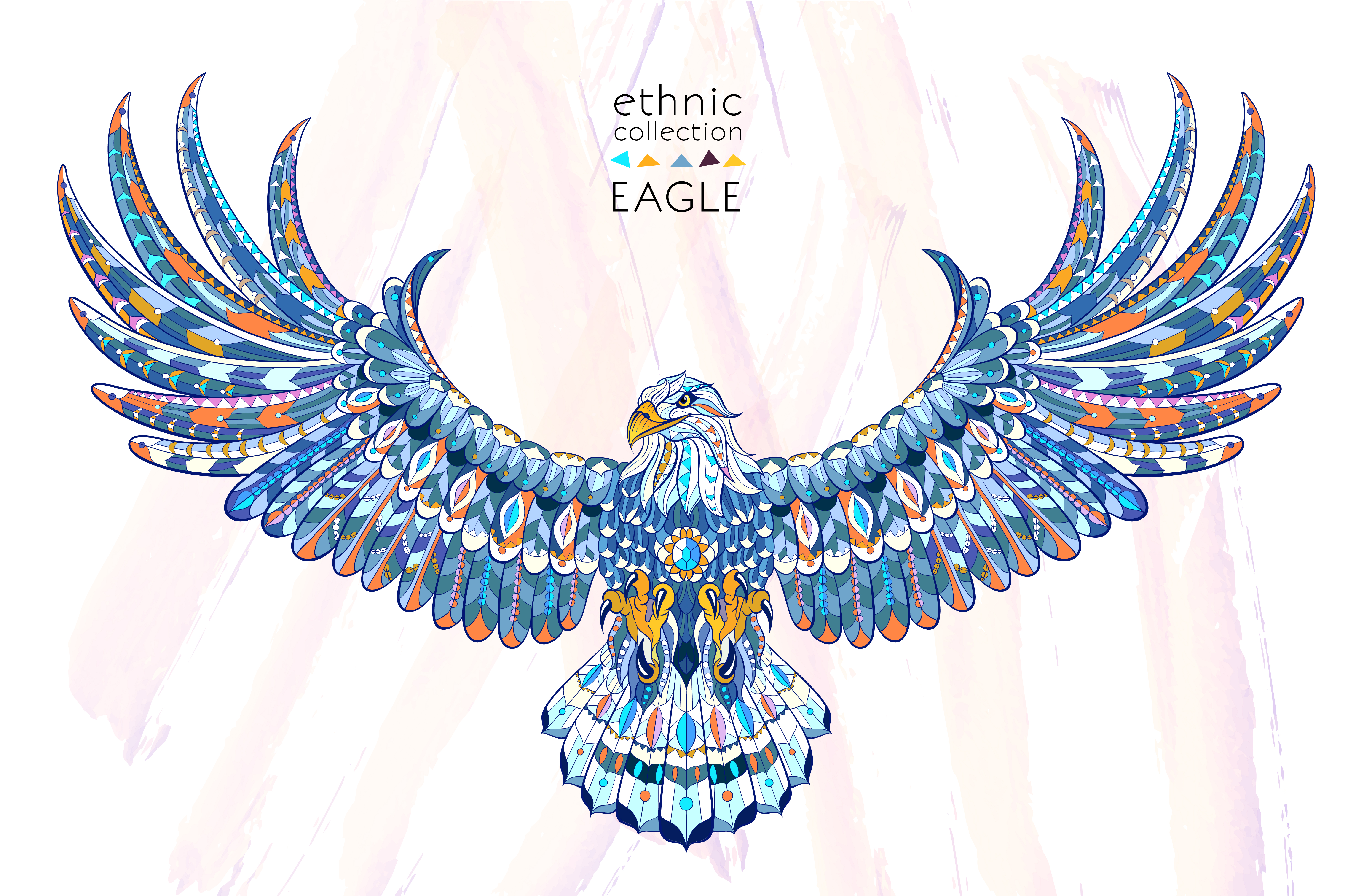 Patterned eagle with wings spread 668395 Vector Art at Vecteezy