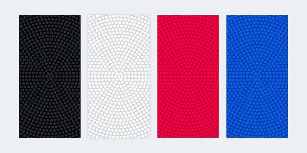 Colorful blank banners with circular dotted textures vector