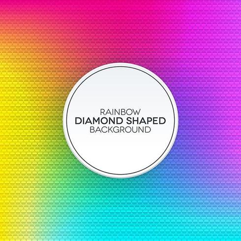 Rainbow gradient background with diamond shaped texture vector