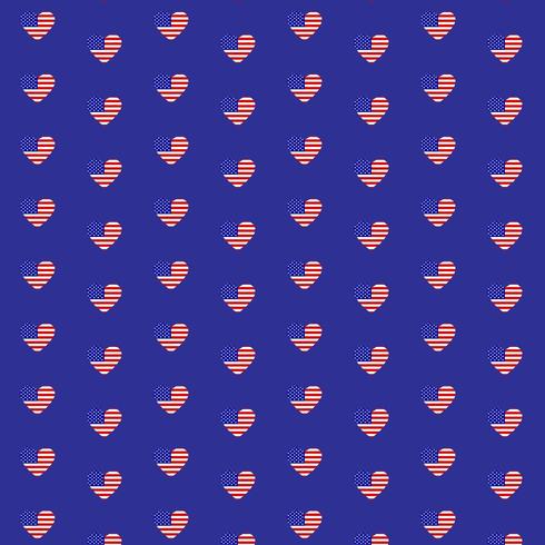 USA heart patterns set vector