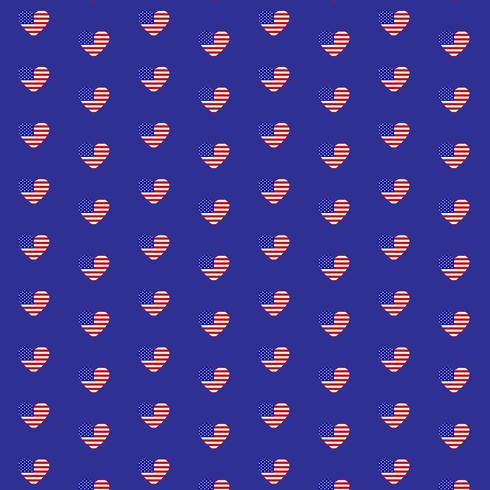 USA heart patterns set vector